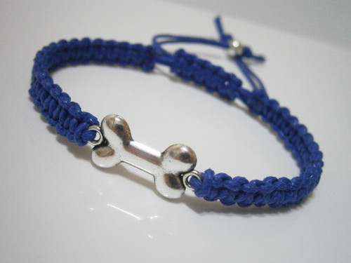 "Psí kost" - modrý náramek (macramé) - Unisex — foto 3