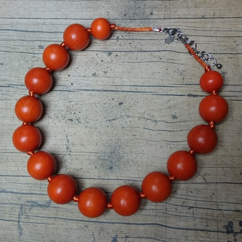 Dřevěné korále MAX - oranžové — foto 2