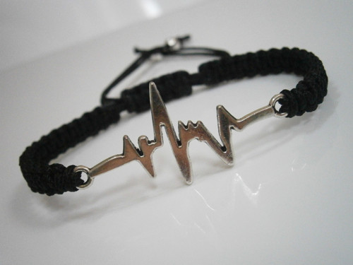 "EKG" - náramek (macramé) - Unisex — foto 2