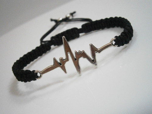 "EKG" - náramek (macramé) - Unisex — foto 3
