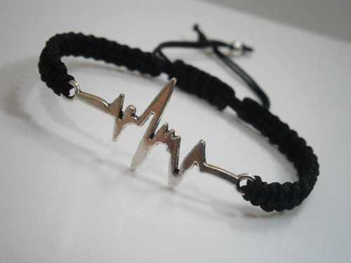 "EKG" - náramek (macramé) - Unisex — foto 4