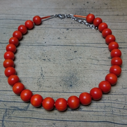 Dřevěné korále MINI - oranžové — foto 2