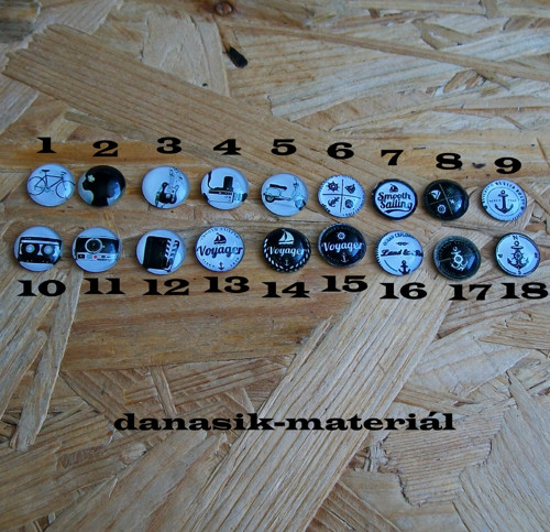 BÍLOČERNÉ KABOŠONY - 12 mm - 2 ks — foto 2
