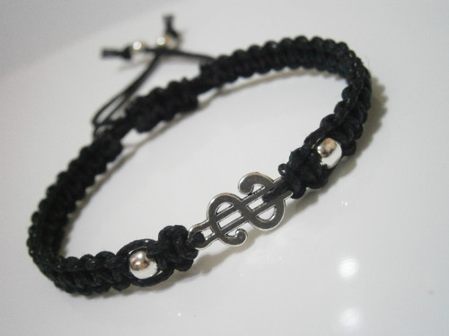 "Dolar" - černý náramek (macramé) - Unisex — foto 3