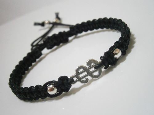 "Dolar" - černý náramek (macramé) - Unisex — foto 4