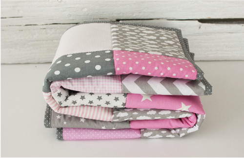 Miminkovská deka "Pink & Grey" — foto 3