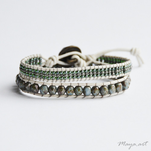 Šedozelený náramek WRAP BRACELET — foto 2
