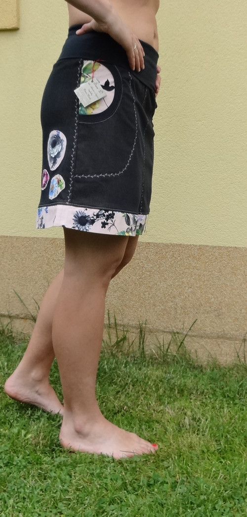 Riflová černá sukně — foto 3
