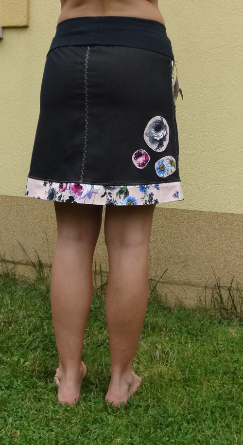 Riflová černá sukně — foto 4