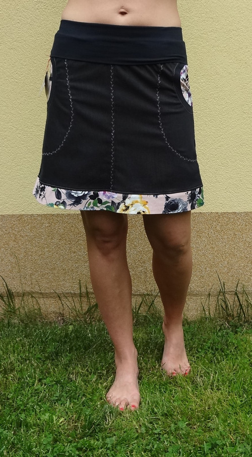 Riflová černá sukně — foto 2