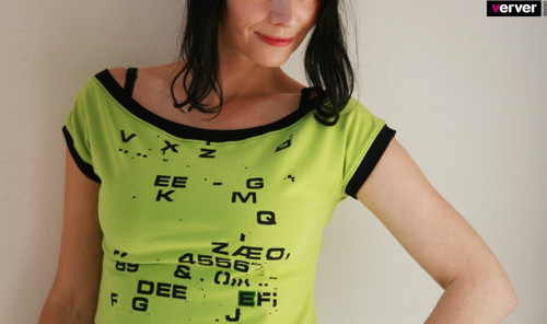 Triko limetkové - "písmo" (S) — foto 4
