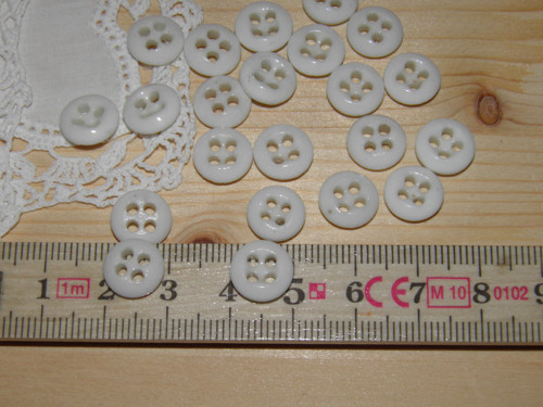 Skleněné knoflíky bílé — foto 2