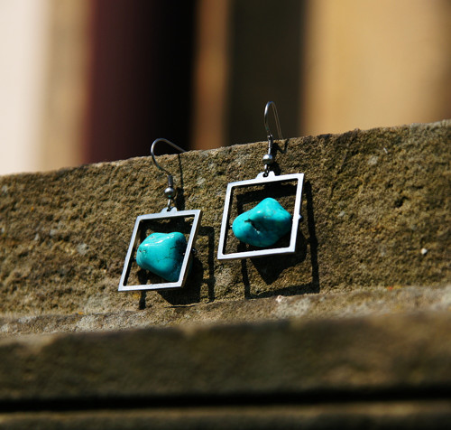 Nerezové náušnice...." Silver square " — foto 5