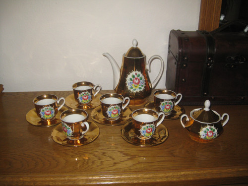 Kávový servis zlacený-luxusní — foto 3