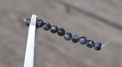 Vrtaný obsidián 10 ks 4 mm D4343 — foto 2