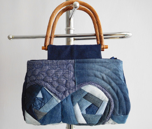 Kabelka patchwork - džínové růže — foto 2