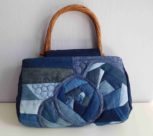 Kabelka patchwork - džínové růže — foto 6
