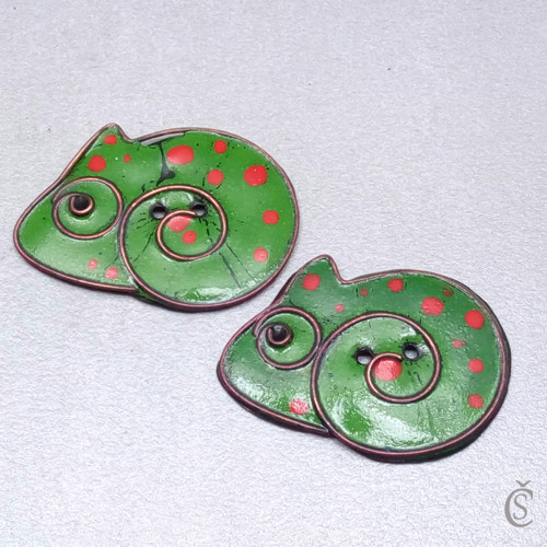 Knoflík chameleon - smalt — foto 2