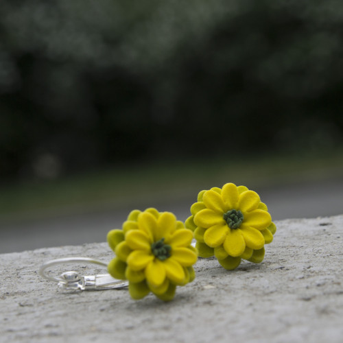 Zelené cínie - náušnice — foto 6