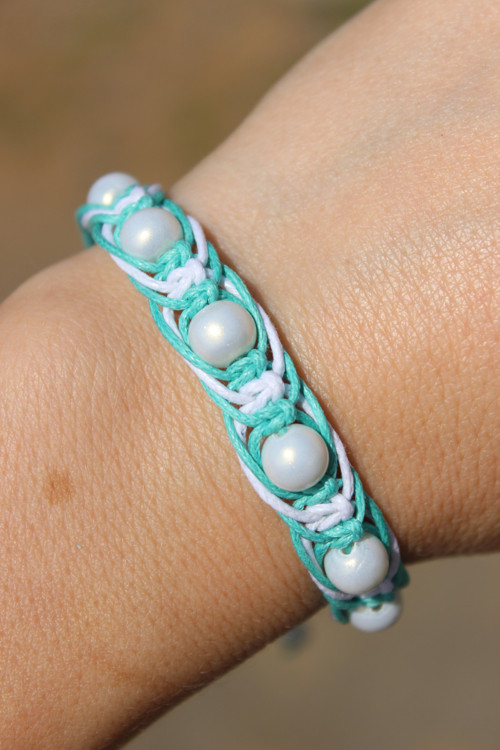 Jemné snění.. Náramek macramé/shamballa — foto 4