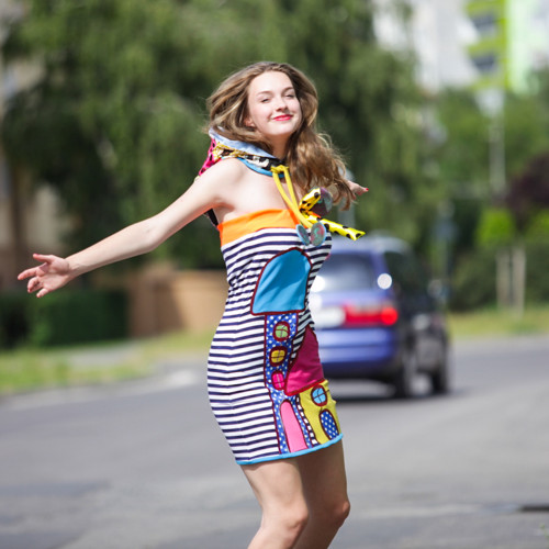 Origo šaty domček pasik mini CC — foto 3