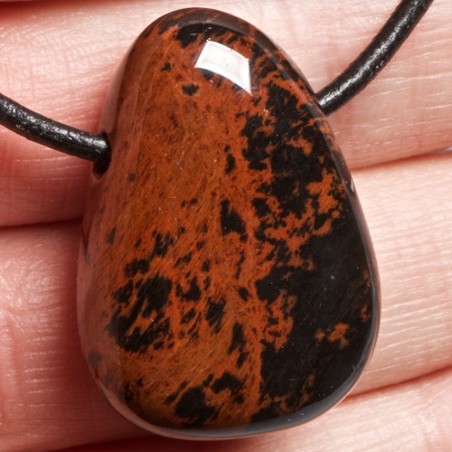 Obsidián mahagonový - vrtaný — foto 2