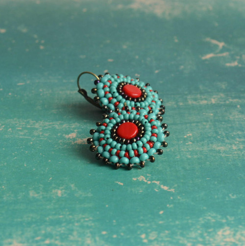 ..red&turquoise earrings n.2 — foto 2