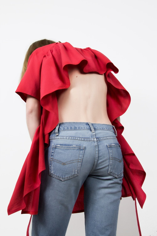 -SLEVA-30% Červená košilová halenka — foto 3