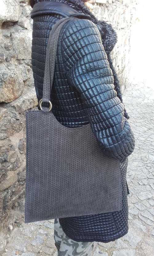 Velká kožená kabelka "trecciamarrone" — foto 5