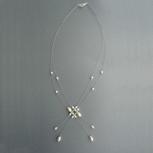 Smetanová perličková elegance - náhrdelník — foto 2