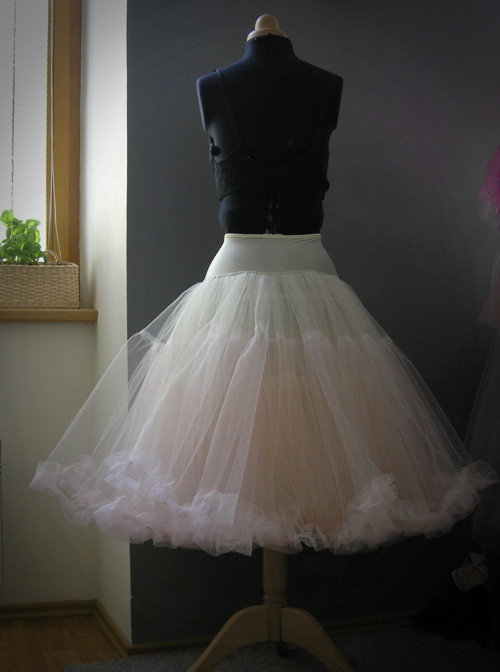 Spodnička ivory s old pink — foto 3