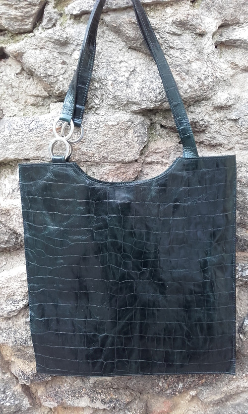 Velká kožená kabelka "coccondrilloverde2" — foto 3