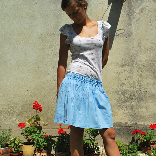 Sukýnka - světle modrá — foto 3