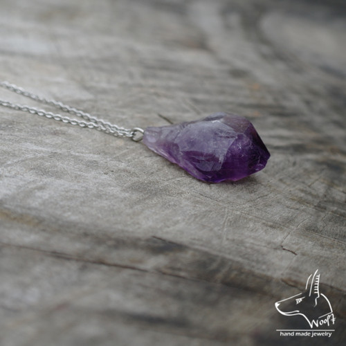 Ametystový náhrdelník - rough crystal — foto 2