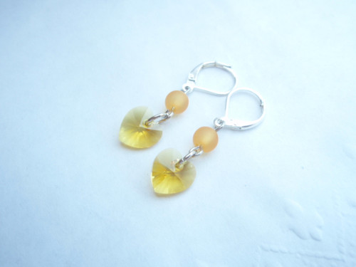 Srdíčka Topaz - Swarovski náušnice — foto 2