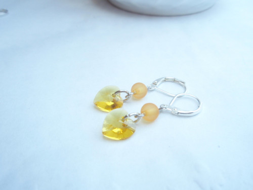Srdíčka Topaz - Swarovski náušnice — foto 3
