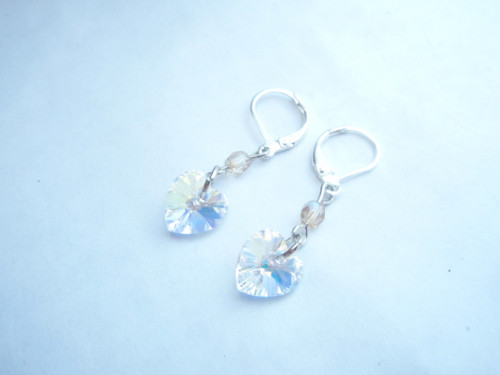 Srdíčko Crystal AB - Swarovski náušnice — foto 2