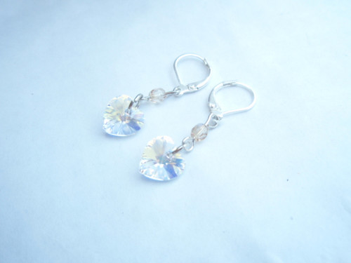 Srdíčko Crystal AB - Swarovski náušnice — foto 3