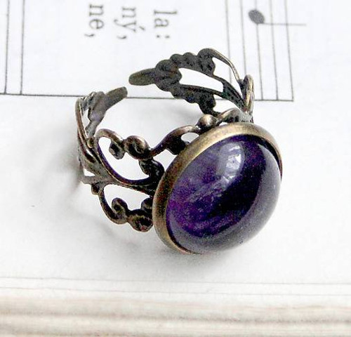 Bronze Romantic Amethyst / Prsten s ametystem — foto 2