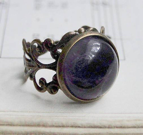 Bronze Romantic Amethyst / Prsten s ametystem — foto 3