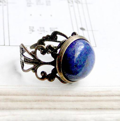 Bronze Romantic Lapis Lazuli / Prsten s lazuritem — foto 2