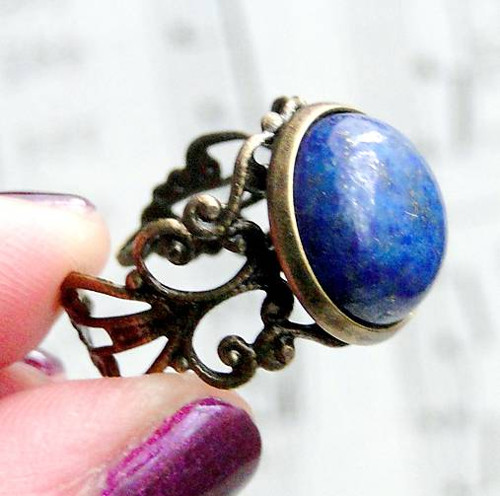 Bronze Romantic Lapis Lazuli / Prsten s lazuritem — foto 3