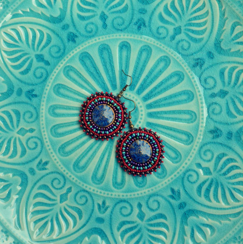 Pottery earrings n.3 - vyšívané náušnice — foto 2