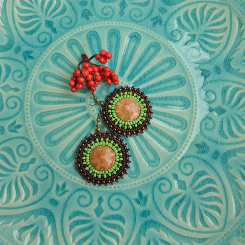 Pottery earrings n.7- vyšívané náušnice — foto 2