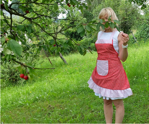 Zástěra jako z modrotisku - červená — foto 5