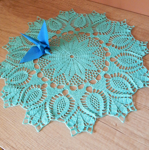 Háčkovaná dečka tyrkysová — foto 3