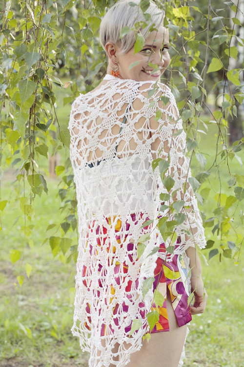 Ručně háčkovaný pléd v boho stylu — foto 5
