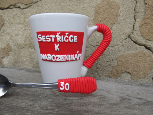 Hrníček a lžička - NÁPIS NA PŘÁNÍ — foto 2