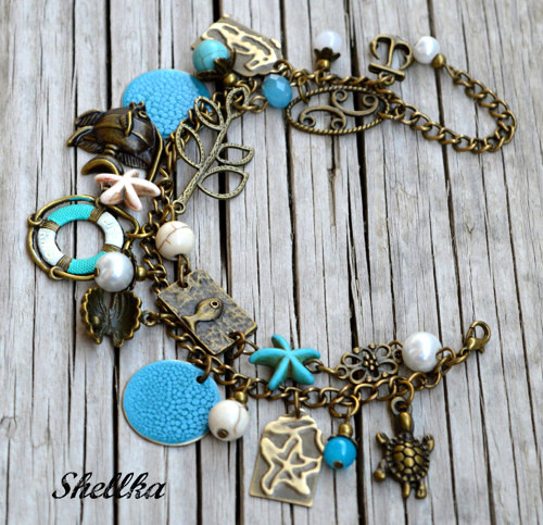 Náramek ,,WHITE & TURQUOISE,, — foto 2