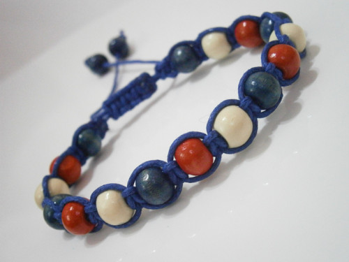 Národní/Námořnický náramek (macramé/shamballa) — foto 2